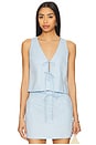 view 1 of 4 Pandora Tie Crop Top in Sky Blue