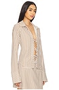 view 2 of 5 Artemis Tie Shirt in Tan Stripe