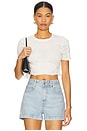 view 1 of 5 Bowie Pointelle Knit Tee in White