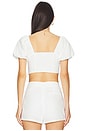 view 3 of 4 Sonnet Embroidered Top in White & Blue