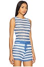 view 2 of 4 CALLY クロシェクロップトップ in Blue & White