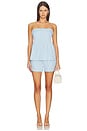 view 4 of 4 Ines Strapless Top in Sky Blue