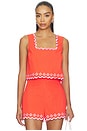 view 1 of 5 Amaya Embroidered Top in Coral & Pink