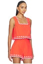 view 2 of 5 Amaya Embroidered Top in Coral & Pink