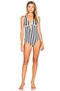 view 1 of 3 Show Your Stripes One Piece Swimsuit in Black & White