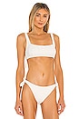 view 1 of 4 Constance Ruched Crop Bikini Top in White