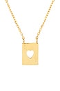 view 3 of 3 Card Heart Necklace in Gold