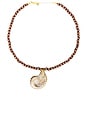view 1 of 6 Orb Necklace in Brown & White