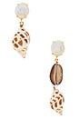 view 1 of 2 BOUCLES D'OREILLES ORIGINALES KEEVA in Brown & White