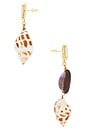 view 2 of 2 BOUCLES D'OREILLES ORIGINALES KEEVA in Brown & White