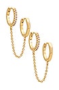 view 1 of 4 BOUCLES D'OREILLES DOUBLES ANNEAUX ELLIOT in Gold