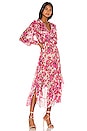 view 1 of 3 ROBE MI-LONGUE SAMANTHA in Pink Floral