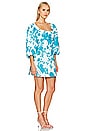 view 3 of 4 Giada Dress in Turquoise Flora
