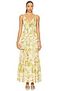 view 1 of 3 Cintra Dress in Chartreuse Abstract