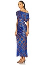 view 2 of 3 Kiana Dress in Blue & Brown Matrix