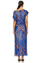 view 3 of 3 Kiana Dress in Blue & Brown Matrix