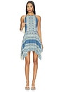 view 1 of 3 Jansen Mini Dress in Aegean Geometry Blue