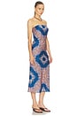 view 2 of 3 VESTIDO MIDI THARA in Sapphire Tapis Satin