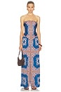 view 6 of 6 PANTALON SELENA in Sapphire Tapis Satin