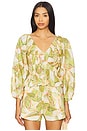 view 1 of 4 Halia Top in Chartreuse Abstract