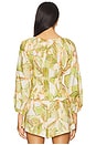 view 3 of 4 Halia Top in Chartreuse Abstract