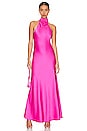 view 2 of 4 Evianna Satin Gown in Hot Pink