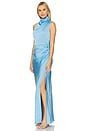view 2 of 3 Constantina Satin Maxi Dress in Maya Blue