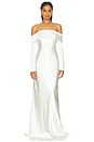 view 1 of 3 Bianca Off Shoulder Long Sleeve Gown in Antique Ivory