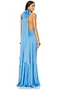 view 1 of 4 Evianna Satin Gown in Lapis Blue