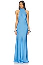 view 2 of 4 Evianna Satin Gown in Lapis Blue