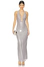 view 1 of 4 Alusia Sequin Gown in Pewter