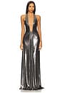 view 1 of 3 The Jennifer Foil Jersey Dress in Black