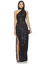 view 1 of 5 The Nicolette Crochet Sequin Dress in Black