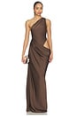 view 1 of 4 The Isadora Satin Maxi Dress in Carafe