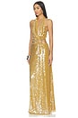 view 3 of 5 The Devon Sequin Dress in Mustard Gold