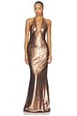 view 1 of 4 VESTIDO JERSEY THE PLUNGE SEQUIN in Mocha