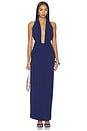 view 1 of 3 ROBE EN SOIE THE CAPEZZA in Deep Blue