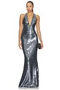 view 1 of 4 MAXIVESTIDO PLUNDGE in Gunmetal