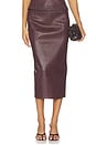 view 1 of 7 Stretch Leather Skirt in Bitter Chocolate