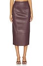 view 2 of 7 Stretch Leather Skirt in Bitter Chocolate