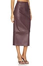 view 4 of 7 Stretch Leather Skirt in Bitter Chocolate
