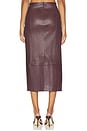 view 6 of 7 Stretch Leather Skirt in Bitter Chocolate