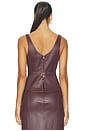 view 4 of 4 Stretch Leather Top in Bitter Chocolate