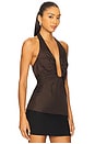 view 2 of 4 The Alusia Silk Top in Chocolate