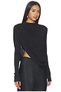 view 2 of 5 MANCHES LONGUES DRAPED in Black