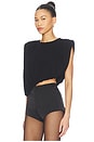 view 4 of 5 Liria Jersey Draped Top in Black