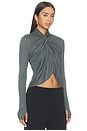 view 2 of 4 Tencil Longsleeve Twist Top in Dark Charcoal	Marle