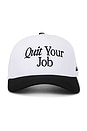view 1 of 3 Quit Your Job Snapback Hat in White & Black