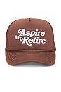 view 1 of 2 Aspire Script Trucker Hat in Espresso