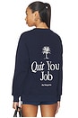 view 1 of 4 Quit Your Job Crewneck Sweatshirt in Navy